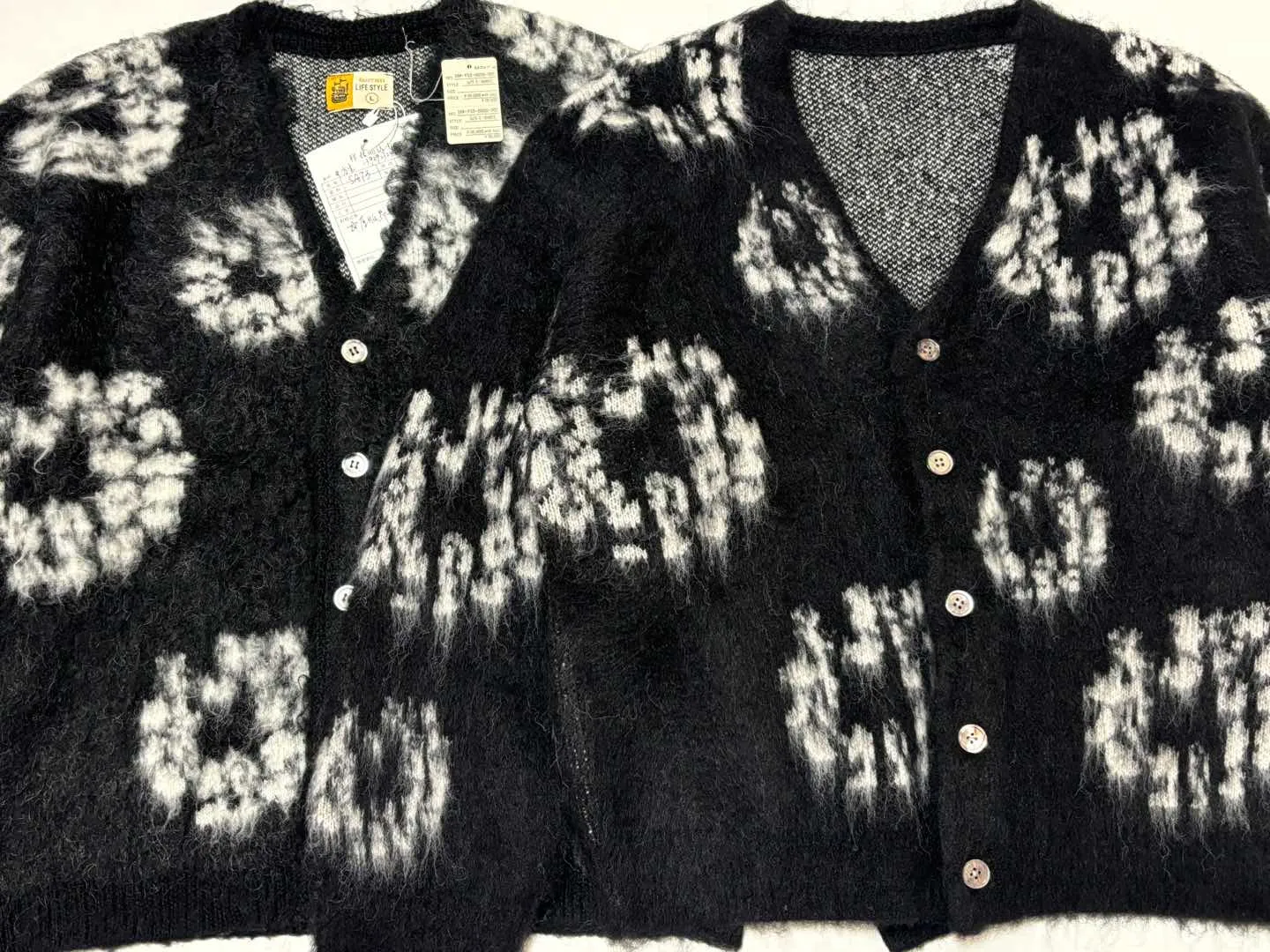 Proofing vs ZP SAINT Mxxxxxx X DENIM TEARS DT_MH CRDIGN/CT WRTH/BLK joint model Kapok mohair cardigan black S-XL